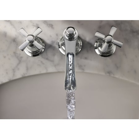 Brizo-65361LF-LHP-Top View of Running Faucet in Chrome with Cross Handles