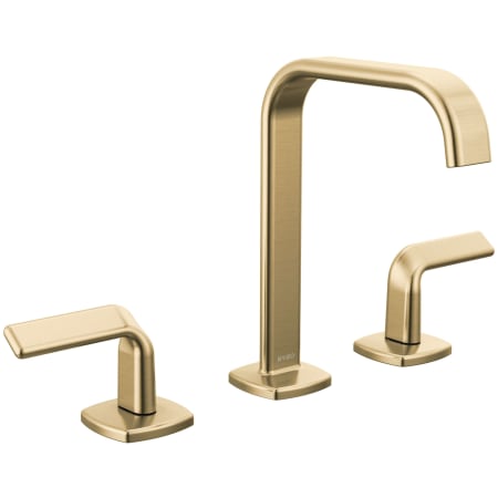Brizo Allaria 1.2 GPM Widespread Bathroom Faucet with Square Spout - Less Handles Luxe Gold
