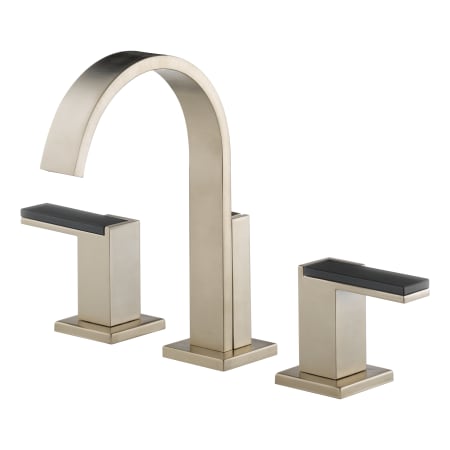 Brizo-65380LF-LHP-Faucet in Brilliance Brushed Nickel with Black Insert Lever Handles