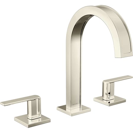 Brizo Frank Lloyd Wright 1.2 GPM Widespread Bathroom Faucet - Less Handles and Drain Assembly Brilliance Polished Nickel