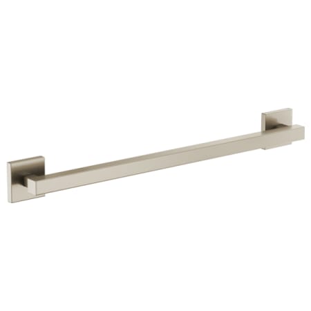 Brizo Modern 24" Grab Bar with Hidden Screws and Square Escutcheons Brilliance Brushed Nickel