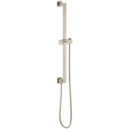Brizo Essential 30" Linear Square Slide Bar with Hose and Integrated Wall Supply Brilliance Brushed Nickel