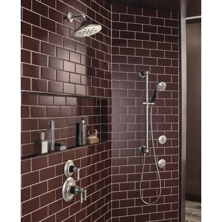 Brizo-88761-Installed Shower System View in Luxe Nickel/Matte Black