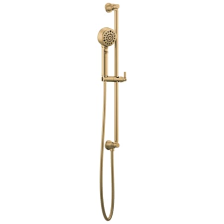 Brizo Invari 1.75 GPM Multi Function Hand Shower with H2OKinetic Technology and Included Slide Bar, Hose and Integrated Wall Supply - Limited Lifetime Warranty Luxe Gold