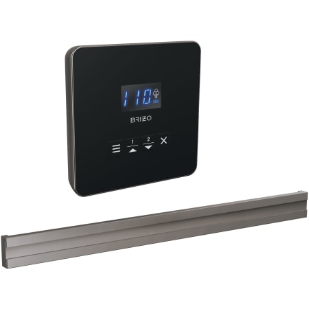 Brizo Mystix Square Steam Control Unit and Bilateral Steam Head Lumicoat Black Onyx