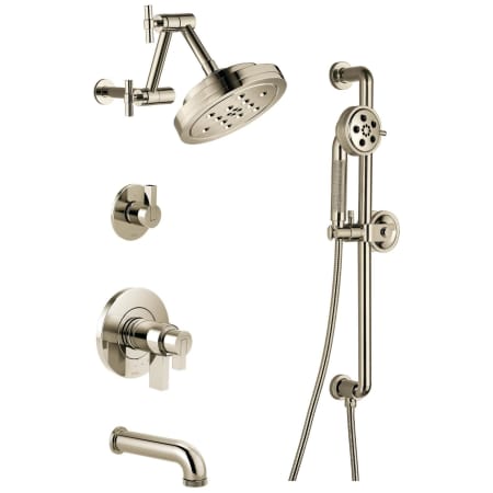 Brizo Litze Thermostatic Tub and Shower System with Shower Head and Hand Shower Less Handles - Rough-in Valve Included Brilliance Polished Nickel