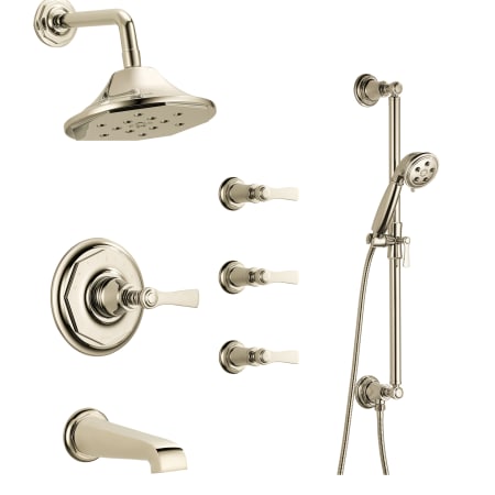 Brizo Sensori Custom Thermostatic Shower System with Showerhead, Volume Controls, Handshower, and Tub Spout - Valves Included Brilliance Polished Nickel