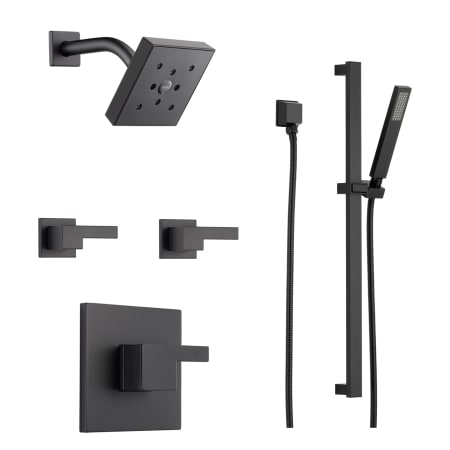 Brizo Sensori Custom Thermostatic Shower System with Showerhead, Volume Controls, and Hand Shower - Valves Included Matte Black