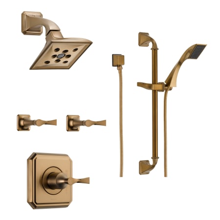 Brizo Sensori Custom Thermostatic Shower System with Showerhead, Volume Controls, and Hand Shower - Valves Included Brilliance Brushed Bronze