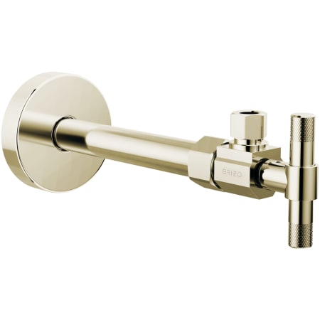 Brizo Litze Angled Supply Stop Valve with Knurled T Lever Handle - Less Supply Line Brilliance Polished Nickel