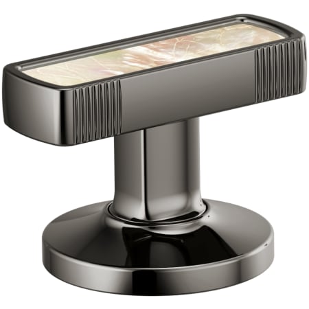 Brizo Kintsu Bathroom Faucet Knob Handle Kit with Mother of Pearl Inlay Brilliance Black Onyx