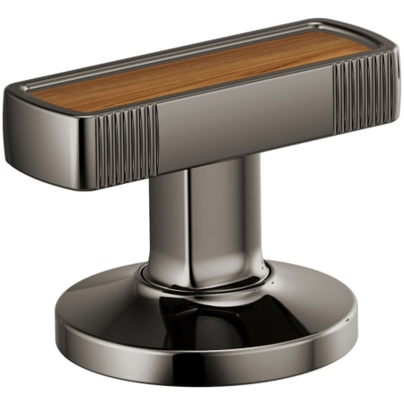 Brizo Kintsu Bathroom Faucet Knob Handle Kit with Wood Inlay Brilliance Black Onyx