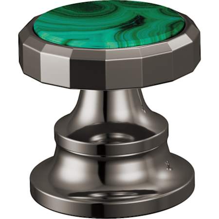 Brizo Beauclere Wheel Handles with Malachite Insert for Widespread Bathroom Faucet Brilliance Black Onyx / Malachite