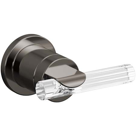 Brizo Roccesco Wall Mount Lavatory Faucet Reeded Glass Lever Handle Brilliance Black Onyx / Clear