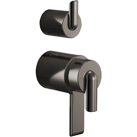 Brizo Roccesco Bent Lever Handle Kit for Thermostatic Valve Trim with Integrated Diverter Brilliance Black Onyx