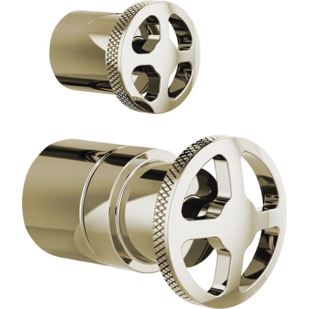 Brizo Litze Handle Kit for Pressure Balanced Valve Trim with Integrated Diverter - Wheel Handle Brilliance Polished Nickel