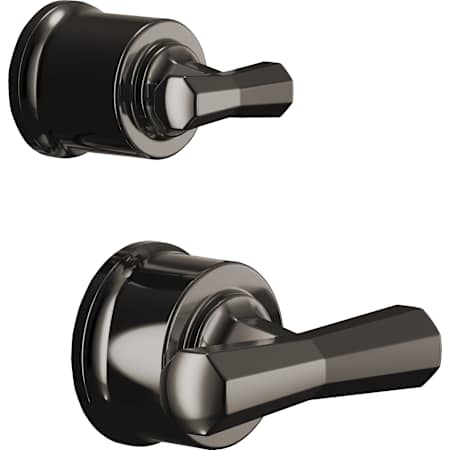 Brizo Beauclere Cross Handles for Pressure Balance Shower Trim with Integrated Diverter Brilliance Black Onyx