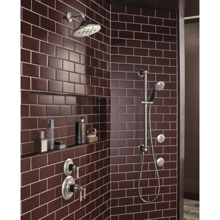 Brizo-T60261-Installed Shower System View in Luxe Nickel/Matte Black