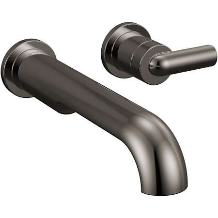 Brizo Roccesco 1.2 GPM Wall Mounted Widespread Bathroom Faucet Less Rough In, Handle and Drain Assembly Brilliance Black Onyx