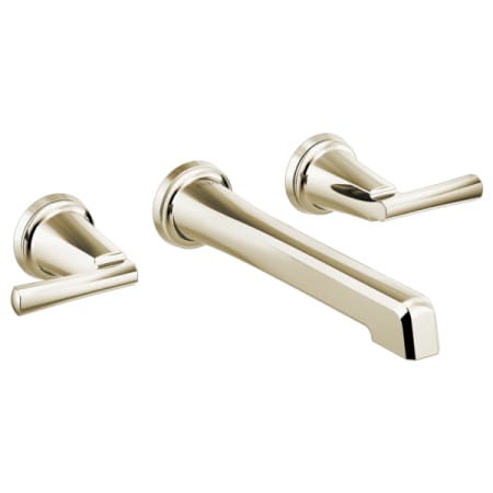 Brizo Levoir 1.2 GPM Widespread Wall Mounted Bathroom Faucet Less Handles and Drain Assembly - Limited Lifetime Warranty Brilliance Polished Nickel