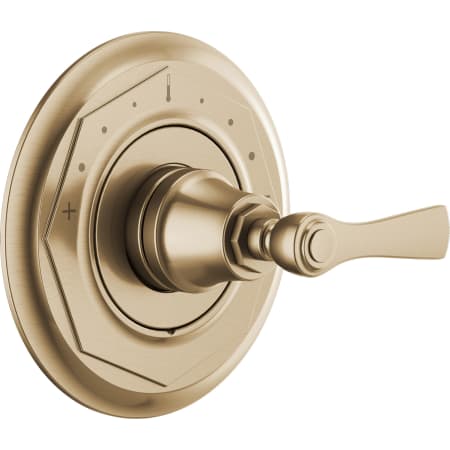 Brizo Rook Sensori Thermostatic Mixing Valve Trim and Cartridge Less Valve - Separate Volume Control(s) Needed Luxe Gold