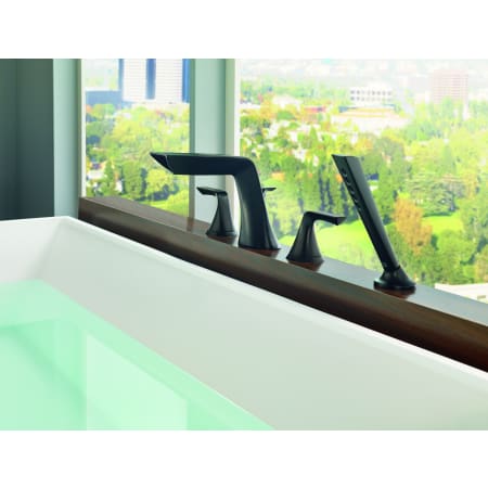 Installed Roman Tub Faucet with Hand Shower