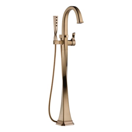 Brizo Virage Floor Mounted Tub Filler with Hand Shower - Less Valve Brilliance Brushed Bronze