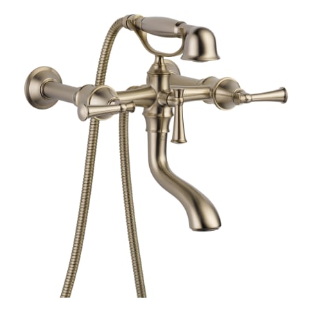 Brizo Wall Mounted Tub Filler with Hand Shower from the Baliza Collection Brilliance Brushed Nickel