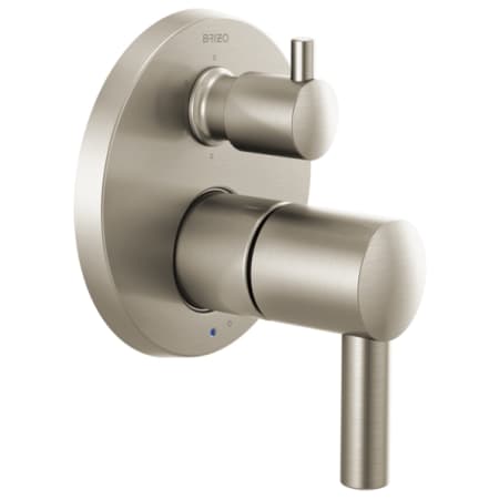 Brizo Odin Pressure Balanced Valve Trim with Integrated 6 Function Diverter for Three Shower Applications - Less Rough-In and Handles Brilliance Brushed Nickel