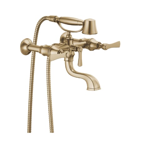 Brizo Rook Two Handle Tub Filler Trim Kit with Hand Shower - Less Body Assembly and Union Luxe Gold