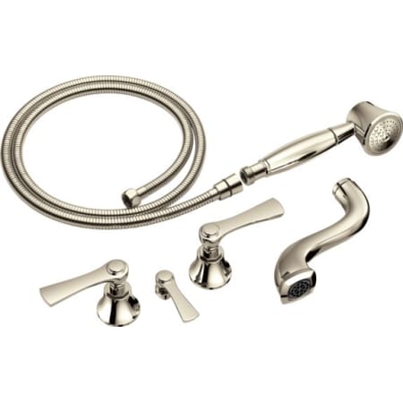 Brizo Rook Two Handle Tub Filler Trim Kit with Hand Shower - Less Body Assembly and Union Polished Nickel