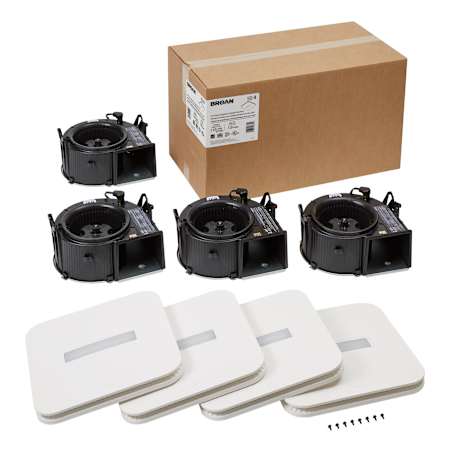 Broan 110 CFM Exhaust Fan Finish Pack with SurfaceShield™ LED Light and Antimicrobial Virus Killing Technology - Pack of 4 White