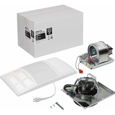 Broan PowerHeat 80 CFM 1.5 Sone Exhaust Fan with Heater Light Finish Project Pack White