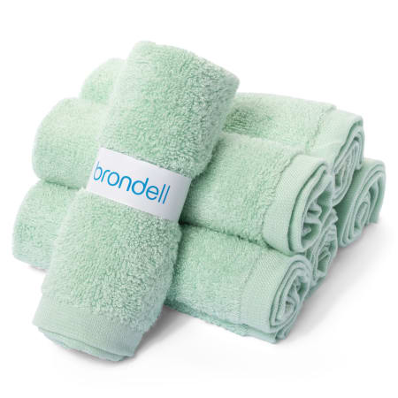 Brondell Bamboo Reusable Bidet Dry Towel 9.85" x 9.85", pack of 6 Mint