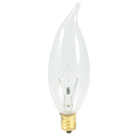 Bulbrite 25 Watt Dimmable CA10 Candelabra (E12) Incandescent Bulb- 220 Lumens and 2700K Clear