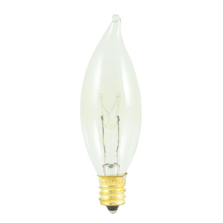 Bulbrite 25 Watt Dimmable CA8 Candelabra (E12) Incandescent Bulb- 220 Lumens and 2700K Clear
