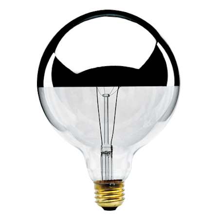 Bulbrite 60 Watt Dimmable G40 Medium (E26) Incandescent Bulb- 520 Lumens and 2700K Half Chrome