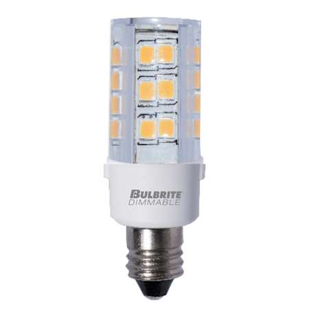 Bulbrite 4.5 Watt Dimmable T6 Candelabra (E12) LED Bulb- 400 Lumens, 2700K, and 80CRI Clear