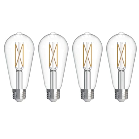 Bulbrite Pack of (4) 7.6 Watt Dimmable ST18 Medium (E26) LED Bulbs- 800 Lumens, 4000K, and 80CRI Clear