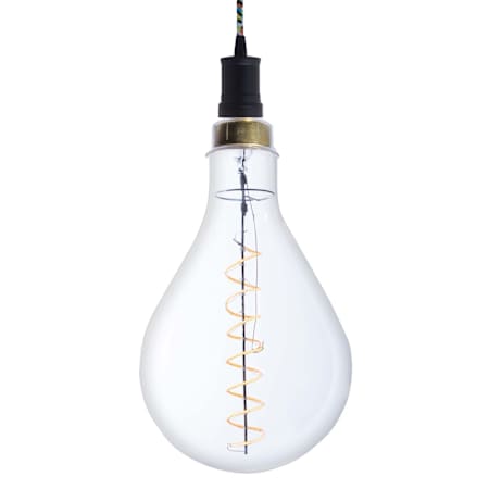 Bulbrite Grand & Pendant 6" Wide LED Mini Pendant with 13" Clear Glass Pear Shaped Bulb Included Black / Multicolored Braided Cord