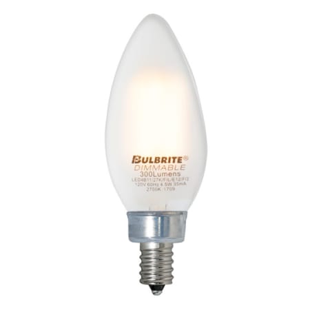 Bulbrite Pack of (4) 3.6 Watt Dimmable B11 Candelabra (E12) LED Bulbs - 300 Lumens, 2700K, and 80CRI Milky