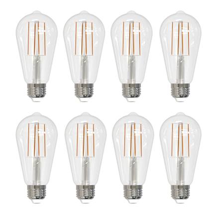 Bulbrite Pack of (8) 7 Watt Vintage Edison Dimmable ST18 Medium (E26) LED Bulbs - 800 Lumens, 2700K, and 80CRI Clear
