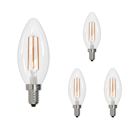 Bulbrite Pack of (4) 5 Watt Dimmable Candelabra (E12) LED Bulbs- 500 Lumens, 3000K, and 80CRI Clear