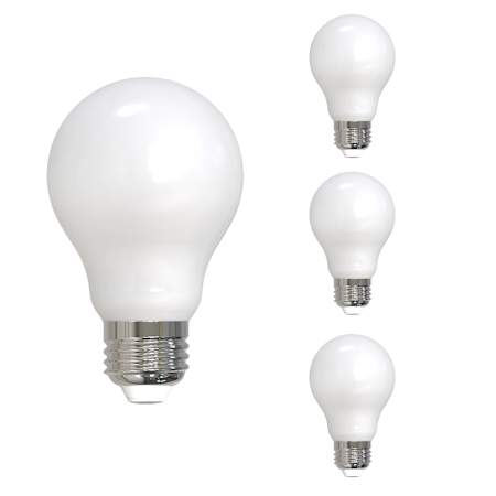 Bulbrite Pack of (4) 7 Watt Dimmable A19 Medium (E26) LED Bulbs- 800 Lumens, 4000K, and 90CRI Milky