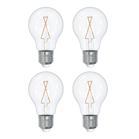 Bulbrite Pack of (4) 2.5 Watt Dimmable A19 Medium (E26) LED Bulbs - 250 Lumens, 2700K, and 90CRI Clear