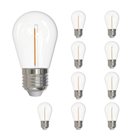 Bulbrite Pack of (10) 1 Watt Dimmable S14 Medium (E26) LED Bulbs - 70 Lumens, 2700K, and 80CRI Clear