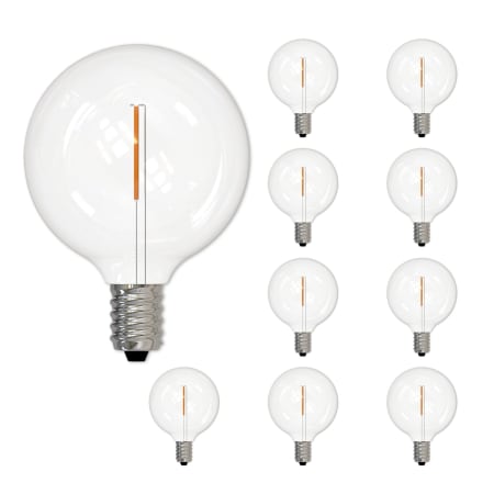 Bulbrite Pack of (10) 1 Watt Vintage Edison Dimmable G16 Candelabra (E12) LED Bulbs - 70 Lumens, 2700K, and 80CRI Clear