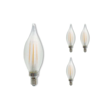Bulbrite Pack of (4) - 4 Watt Dimmable Candelabra (E12) LED Bulb - 350 Lumens, 2700K and 90 CRI Satin