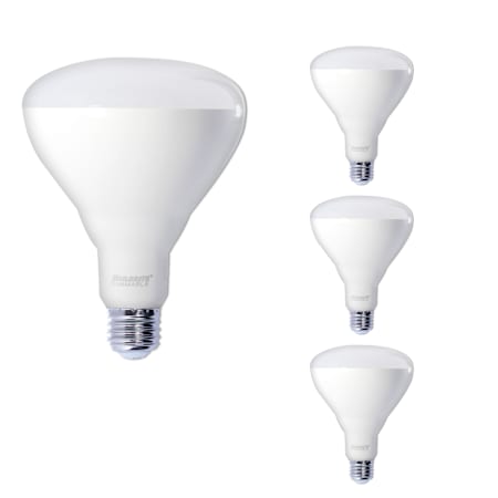 Bulbrite Pack of (4) 15 Watt Dimmable BR40 Medium (E26) LED Bulbs- 1100 Lumens, 3000K, and 80CRI Frost