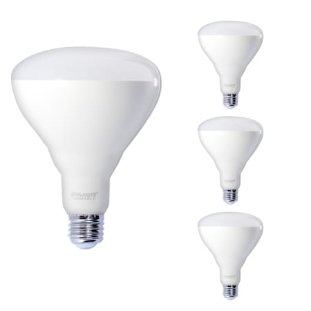 Bulbrite Pack of (4) 15 Watt Dimmable BR40 Medium (E26) LED Bulbs- 1100 Lumens, 2700K, and 80CRI Frost